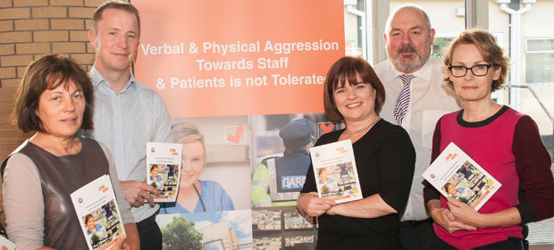 Members of the Executive Management Team at Tallaght Hospital at the launch of the Zero Harm Working Together to Improve Safety launch at Tallaght Hospital. From left to right, Hilary Daly, Director of Nursing, Dr. Ellie O’Leary, Clinical Director Perioperative Directorate, Dr. Daragh Fahey, Director of Quality Risk & Safety Management, Lucy Nugent, Deputy CEO, John O’Connell, Director of HR and Dr. Catherine Wall, Clinical Director Medical Directorate and Lead Clinical Director.