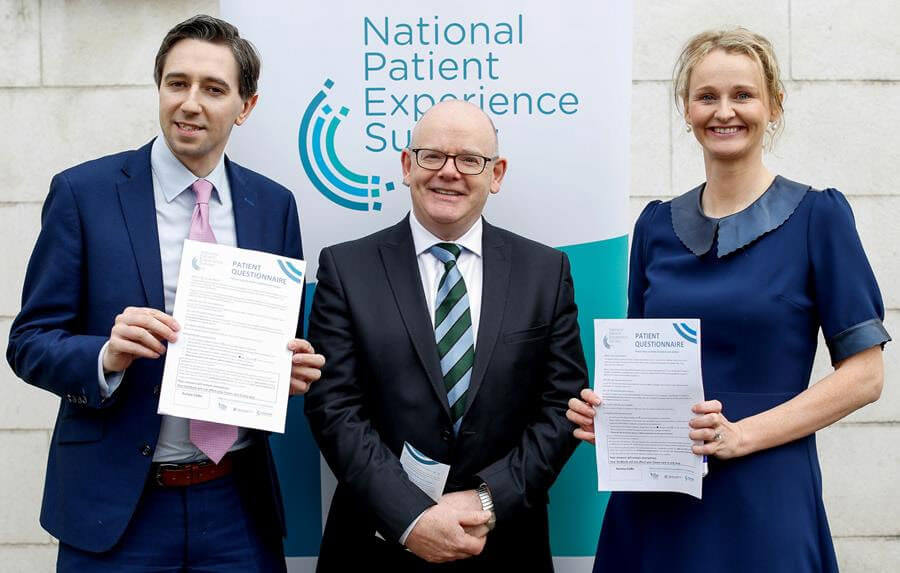 Minister for Health Simon Harris TD HIQA CEO Phelim Quinn, and Rachel Flynn, HIQA’s Director of Health Information and Standards, and Programme Director for the National Patient Experience Survey