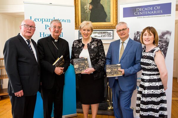 Pictured at the Leopardstown Park Hospital centenary celebrations were. Eugene F. Magee Chairman of Leopardstown Park Hospital Board, His Grace Diarmuid Martin D.D., Archbishop of Dublin, Minister Heather Humphreys, Minister for Arts, Heritage, Regional, Rural & Gaeltacht Affairs, H.E. Robin Barnett, British Ambassador and Ann Marie O’Grady, Chief Executive, Leopardstown Park Hospital