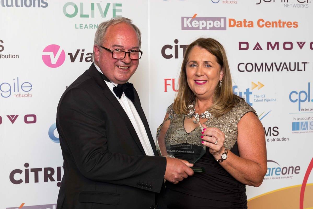 George Ryan, COO, FIT The ICT Talent Pipeline presents the award to Jane Carolan